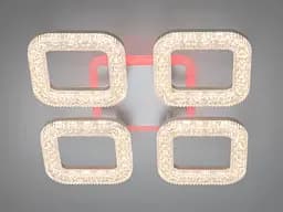 Люстра стельова LED Diasha S2205/4WH, 50W, 3200K-6500K, білий метал, сучасний стиль з пультом управління - мініатюра 2