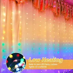 Гірлянда штора LED Star крапля роси Веселка 3х3 м з пультом - мініатюра 2