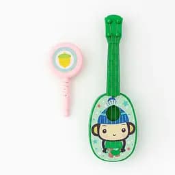 Дитяча іграшкова гітара з колотушкою 8197-3-2 —  на листі, зелена