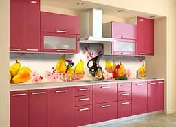 Кухонний фартух Сакура та Груші для кухні наклейка ПВХ вініловий натюрморт 60х300 см Happy Pocket Z180596 - мініатюра 2
