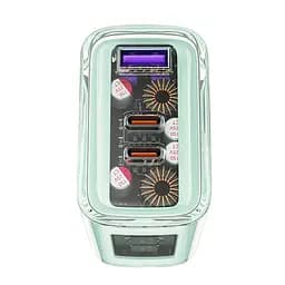 Мережевий зарядний пристрій Acefast A45 USB/2 Type-C QC PD PD65W GaN бірюзовий - мініатюра 3