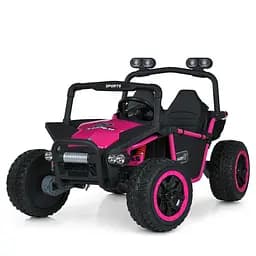 Електромобіль джип 24V10Ah 4x45W EVA шкіра MP3/USB/TF рожевий (M 6207EBLR-8 24V)