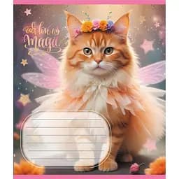 Зошит учнівський "Кішка фея" Leader 024-560046L-4 в лінію, 24 аркуші