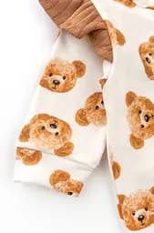 Комбінезон для дівчинки на кнопках з крильцями та пов'язкою Girl Bears з начосом
