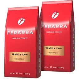 Набір кави в зернах Ferarra Caffe 100% Arabica з клапаном 1 кг х 2 шт.