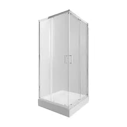 Душевая кабина Qtap Taurus CRM1011SC6 Clear 100x100 см + поддон Qtap Tern 301112, Универсальная, хром, мелкий до 20 см