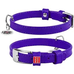 Нашийник для собак Waudog Glamour шкіряний з QR паспортом, без прикрас, XS, Ш 15 мм, Дов 27-36 см