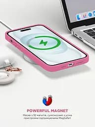 Силиконовый чехол с MagSafe для Apple iPhone 15, ICON2 MagCase, розовый, противоударный, панель с мягкой подкладкой, защита всего корпуса, поддержка беспроводной зарядки, совместим с защитными стеклами и пленками, ArmorStandart (ARM77009) - мініатюра 9