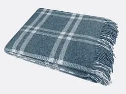 Плед вовняний Vladi Метро 200х220 дим-білий-сіро-блакитний 5