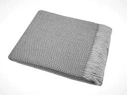 Плед вовняний Vladi Метро ZigZag 140х200 біло-сірий