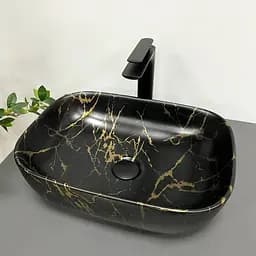 Умивальник VBI Ravenna marble black matt накладний VBI-011209, Чорний матовий