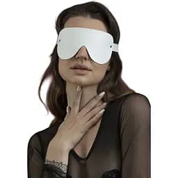 Маска на очі Feral Feelings - Blindfold Mask, натуральна шкіра, біла