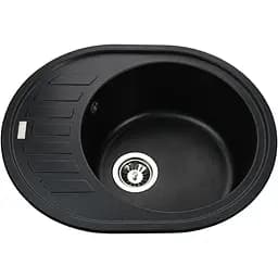 Гранітна мийка Globus Lux Arno чорний металік 620х500мм-А0001