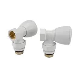 Комплект радіаторних кутових кранів Karro KR-319 верхні 1/2" Білий 30412