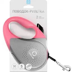 Повідець-рулетка для собак CoLLaR розмір M, 25 кг, 5 м Рожевий (4823089311982)