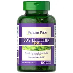 Натуральна добавка Puritan's Pride Soy Lecithin 1200 mg, 100 капсул
