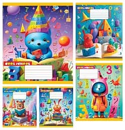 Зошити учнівські 12 аркушів клітинка Тверда Cool school, 25 шт. в упаковці