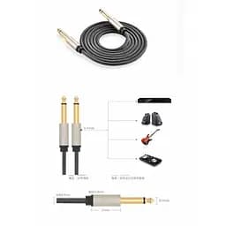 Аудіо кабель Ugreen AV128 6.5 мм Male to Male Stereo Auxiliary Aux Audio Cable 3 м сірий (10639) - мініатюра 2