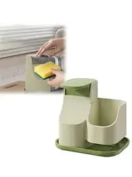 Дозатор для миючих засобів із тримачем для губки Idea  12.3×12.5×9.5 см  - мініатюра 3