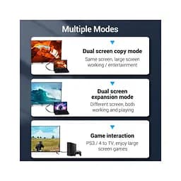 Кабель мультимедійний HDMI M to HDMI M 1.0m flat black Vention (AAKBF) - мініатюра 5