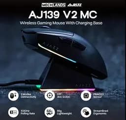 Мишка ігрова бездротова AJAZZ AJ139 V2 MC black  - мініатюра 4