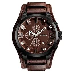 Чоловічий класичний годинник Skmei 9165 Brown-Brown