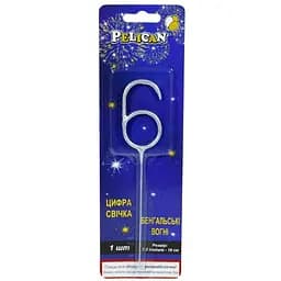 Бенгальська свічка-цифра "6" Pelican 860026 Срібло (2000990576828)
