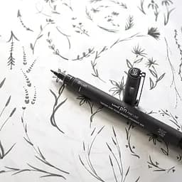 Лайнер-пензель Uni Pin Brush Fine Line темно-сірий 2 мм (PINBR-200(S) DARK GREY) - мініатюра 3