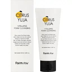 Пінка для освітлення шкіри FarmStay Citrus Yuja Vitalizing Foam Cleansing з витяжкою юдзу 100 мл - мініатюра 2