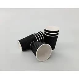 Склянка Харків гофрована паперова 250 мл чорна 25 шт.