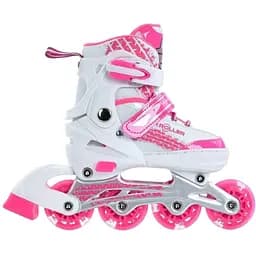 Ролики Profi A4150-S-WP алюминий, полиуретановые, в один ряд, 31-34, раздвижные бело-розовые