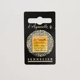 Акварельна фарба Sennelier, полукювета, S4, Кадмій жовтий глибокий (Cadmium Yellow Deep)