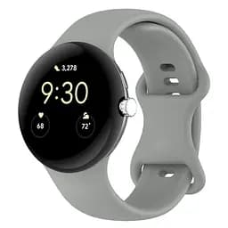 Силіконовий ремінець на смарт годинник Google Pixel Watch 41mm/2 41mm/3 41mm/4 41mm, Silicone, grey, зі зручною застібкою, на фітнес браслет, ArmorStandart (ARM75418)