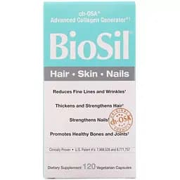 Активатор коллагену Natural Factors BioSil 120 вегетаріанських капсул