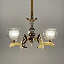 Люстра со светодиодным золотым корпусом и 3 двойных плафона Line.F 81181/3 GD