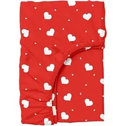 Простирадло Cosas на резинці 90х200 crimson hearts, винний (CrimsonHearts_90x200x20)