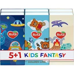 Хустки носові Ruta Fantasy, тришарові, 60 шт.(5+1 упаковок по 10 шт.)
