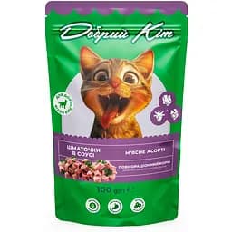 Вологий корм Добрий Кіт м'ясне асорті 2.4 кг (24 шт. по 100 г)