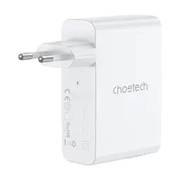 Мережевий зарядний пристрій Choetech PD9002 PD100W GAN USB-A+3xUSB-C White (43-00172) - мініатюра 3