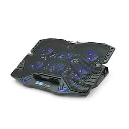 Підставка для ноутбука IceCoorel K8, 10-17", 6*70mm 1800 RPM±10%, корпус пластик+алюміній, 2xUSB2.0 + LCD, 365*297*30mm, Black, Box, Q18 - мініатюра 3