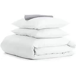 Комплект постільної білизни Cosas Snow CS1 Двоспальний білий (Ranfors_White_Grey_180)