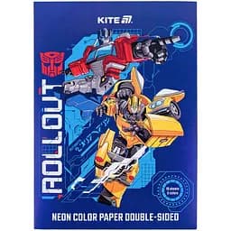 Папір кольоровий KiteTransformers неоновий A4 10 аркушів 5 кольорів (TF24-252)