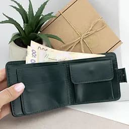 Гаманець чоловічий шкіряний зелений Handycover HC0041 з гербом України - мініатюра 5