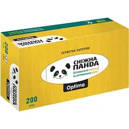 Паперові серветки Сніжна Панда Optima двошарові в асортименті 200 шт. - мініатюра 2