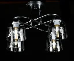 Люстра стельова Splendid Ray LGH50316/4, 4xE27, чорний хром, 50 см, стильний дизайн для спальні - мініатюра 3