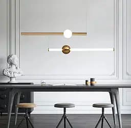 Сучасні підвісні світильники у горизонтальній формі Line.F Колір корпусу Білий