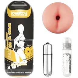 Мастурбатор Lovetoy Sex In A Can Anus Stamina Tunnel з вібрацією тілесний