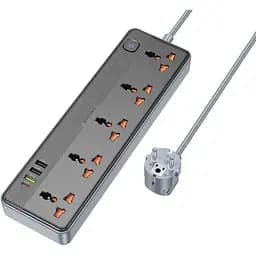 Мережевий подовжувач Borofone BAC5A Lord 5 position socket(PD20W/1C3A)(EU) чорний