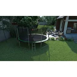 Батут Hop-Sport 16ft (488см) чорно-зелений з внутрішньою сіткою - мініатюра 3