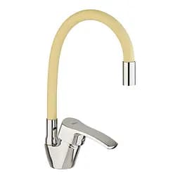 Змішувач для кухні Zerix YUB 279 Ivory із силіконовим виливом ZX4977 Хром